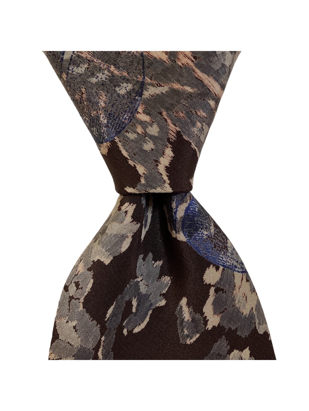 Collins and Williams by Damon Silk Necktie Designer Geometric Brown/Gray EUC